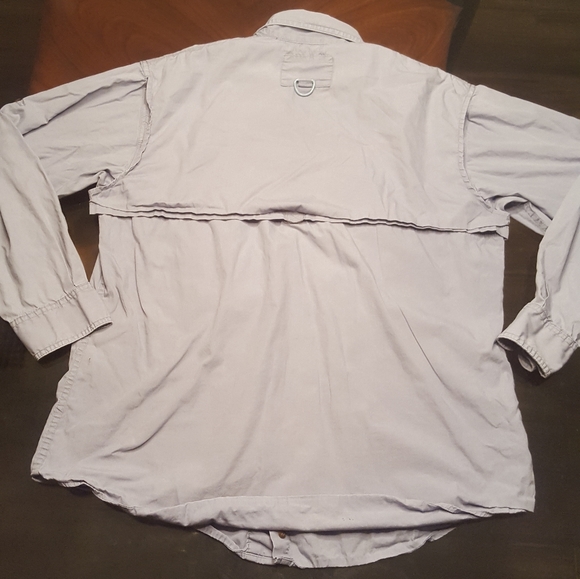 Woolrich Button Down Vented Fishing Shirt. Gray. - Picture 2 of 8